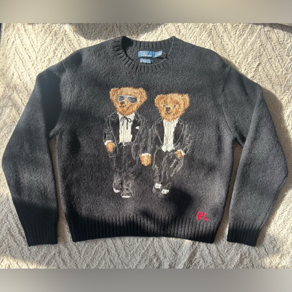 Polo Ralph Lauren Ricky & Ralph Black Special Edition Bear Sweater Jumper S
